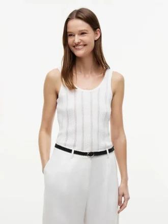 Mixed-Knit Tank Top
