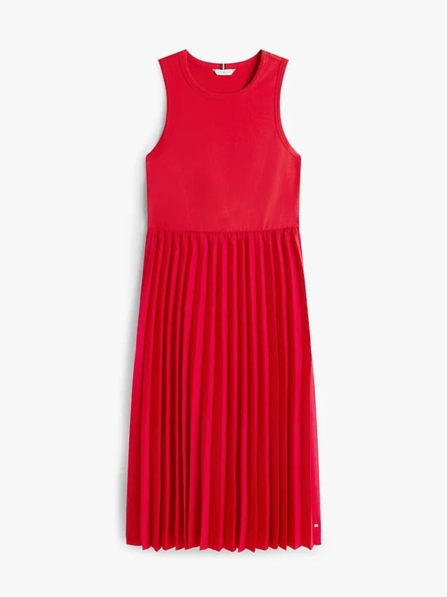 Mixed-Media Pleated Tank Dress Mixed-Media Pleated Tank Dress