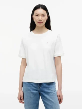 Mixed-Media Tie-Back T-Shirt