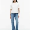 Mixed-Media Tie-Back T-Shirt