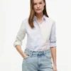 Mixed-Stripe Stretch Oxford Shirt