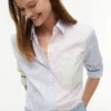 Mixed-Stripe Stretch Oxford Shirt