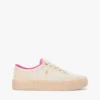 Mixed-Texture Canvas Platform Sneaker