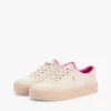 Mixed-Texture Canvas Platform Sneaker