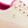 Mixed-Texture Canvas Platform Sneaker