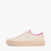 Mixed-Texture Canvas Platform Sneaker