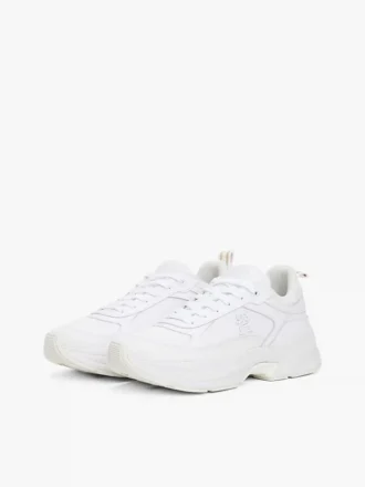 Mixed-Texture Chunky Leather Sneaker