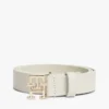 Monogram Buckle Leather Belt Monogram Buckle Leather Belt