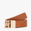 Monogram Buckle Reversible Leather Belt Monogram Buckle Reversible Leather Belt