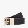 Monogram Buckle Reversible Leather Belt Monogram Buckle Reversible Leather Belt