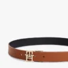 Monogram Buckle Reversible Leather Belt Monogram Buckle Reversible Leather Belt