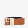 Monogram Buckle Reversible Leather Belt Monogram Buckle Reversible Leather Belt