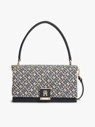 Monogram Clasp Jacquard Crossbody Bag