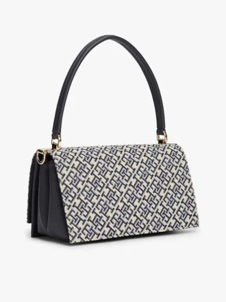Monogram Clasp Jacquard Crossbody Bag