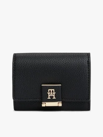 Monogram Clasp Pebbled Trifold Wallet Monogram Clasp Pebbled Trifold Wallet
