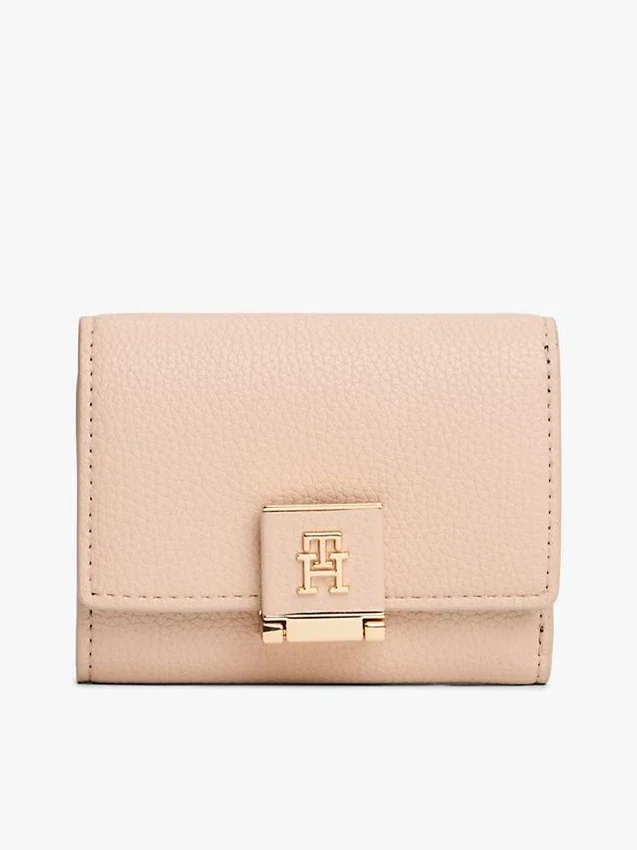 Monogram Clasp Pebbled Trifold Wallet Monogram Clasp Pebbled Trifold Wallet