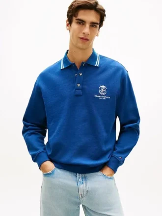 Monogram Crest Rugby Polo Sweatshirt