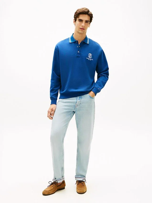 Monogram Crest Rugby Polo Sweatshirt Monogram Crest Rugby Polo Sweatshirt