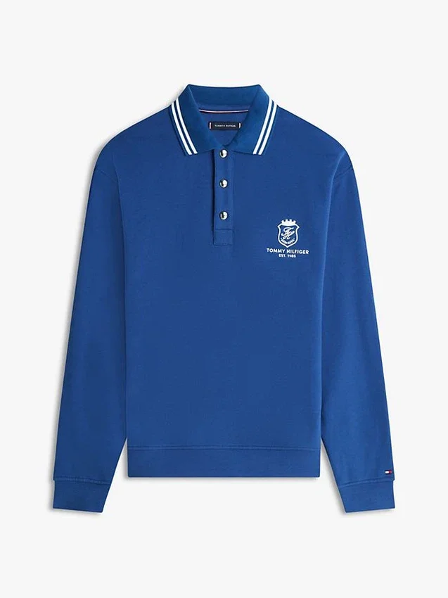 Monogram Crest Rugby Polo Sweatshirt Monogram Crest Rugby Polo Sweatshirt