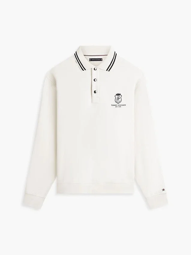 Monogram Crest Rugby Polo Sweatshirt Monogram Crest Rugby Polo Sweatshirt
