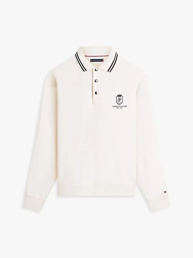 Monogram Crest Rugby Polo Sweatshirt Monogram Crest Rugby Polo Sweatshirt
