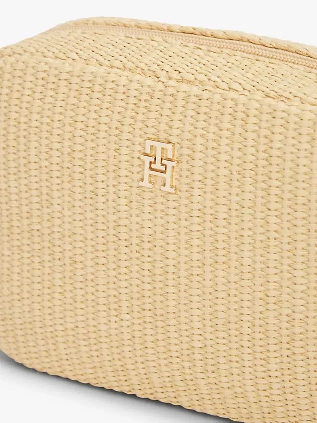 Monogram Logo Raffia Crossbody Bag Monogram Logo Raffia Crossbody Bag