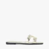 Monogram Strap Metallic Leather Sandal