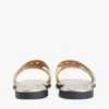 Monogram Strap Metallic Leather Sandal