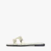Monogram Strap Metallic Leather Sandal