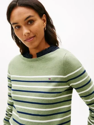 Multi-Stripe Boatneck Sweater