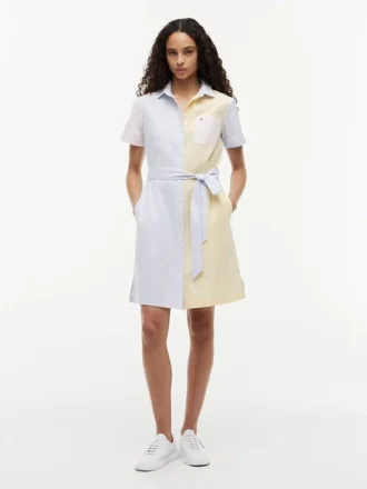 Multistripe Oxford Shirtdress