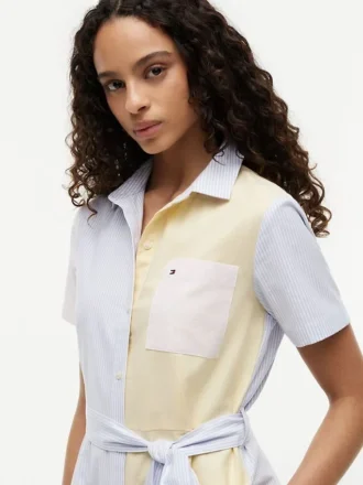 Multistripe Oxford Shirtdress