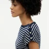 Nautical Gold-Button Boatneck T-Shirt