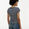 Nautical Gold-Button Boatneck T-Shirt