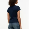 Nautical Gold-Button Boatneck T-Shirt