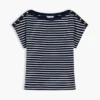 Nautical Gold-Button Boatneck T-Shirt