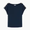 Nautical Gold-Button Boatneck T-Shirt
