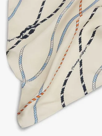 Nautical Rope Print Silk Scarf