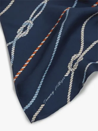 Nautical Rope Print Silk Scarf