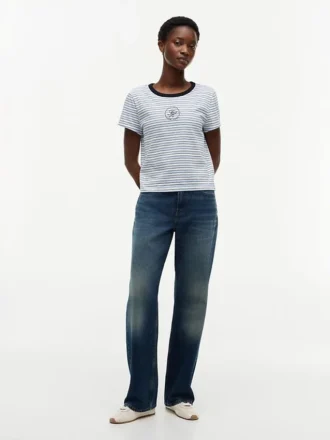 Nautical Script Monogram Striped T-Shirt