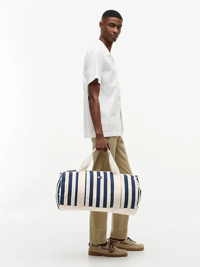 Nautical Stripe Canvas Duffle Bag Nautical Stripe Canvas Duffle Bag