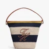 Nautical Striped Crochet Bucket Bag Nautical Striped Crochet Bucket Bag