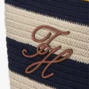 Nautical Striped Crochet Bucket Bag Nautical Striped Crochet Bucket Bag