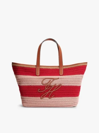 Nautical Striped Crochet Tote Bag Nautical Striped Crochet Tote Bag