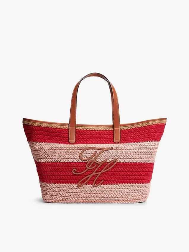 Nautical Striped Crochet Tote Bag Nautical Striped Crochet Tote Bag