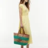 Nautical Striped Crochet Tote Bag