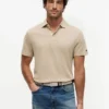 New York Label Cotton-Linen Blend Polo