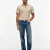 New York Label Cotton-Linen Blend Polo