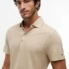 New York Label Cotton-Linen Blend Polo