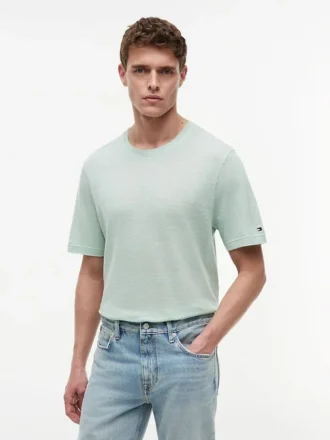 New York Label Cotton-Linen T-Shirt